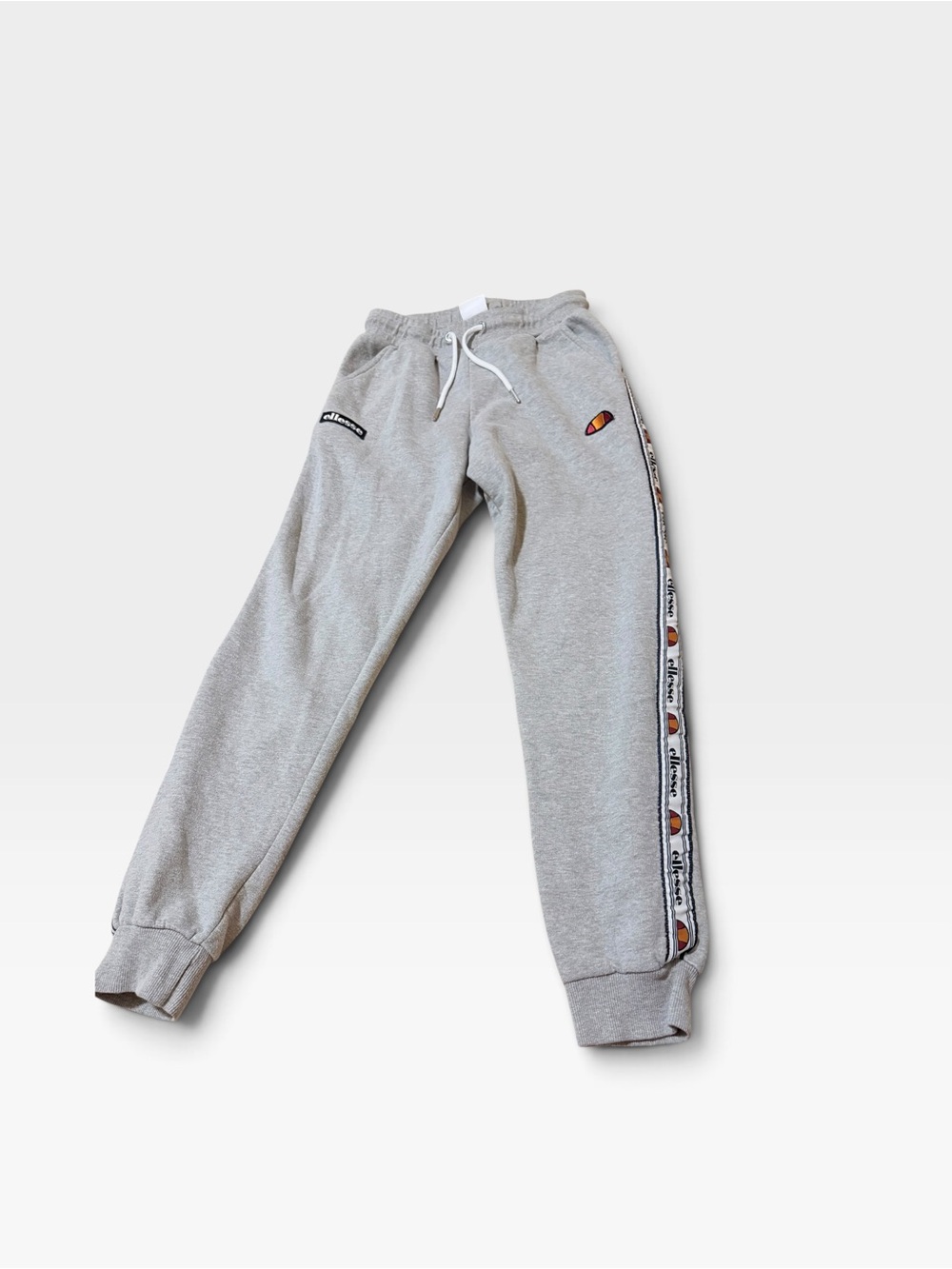 Ellesse Grey Logo-Trim Joggers with Side Tape